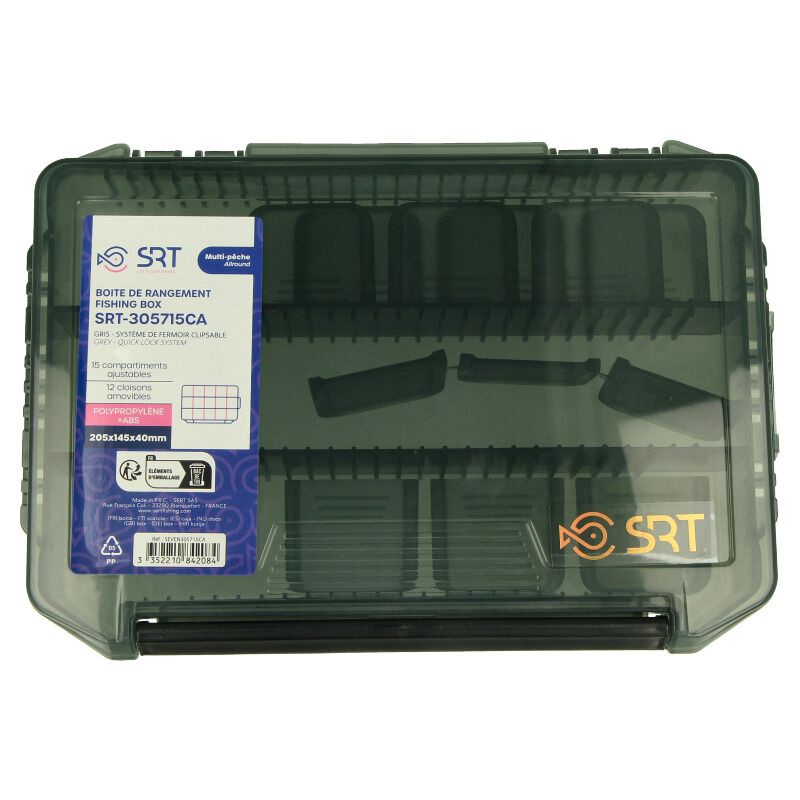 CAJA SRT 305715CA 15 COMPARTIMENTOS AJUSTABLES GRIS